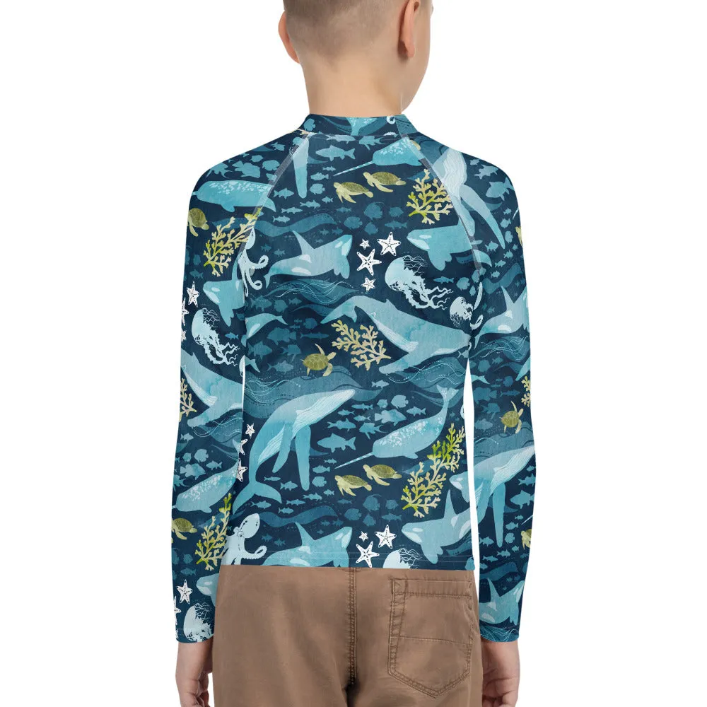 Ocean Life Youth Rash Guard (POD)