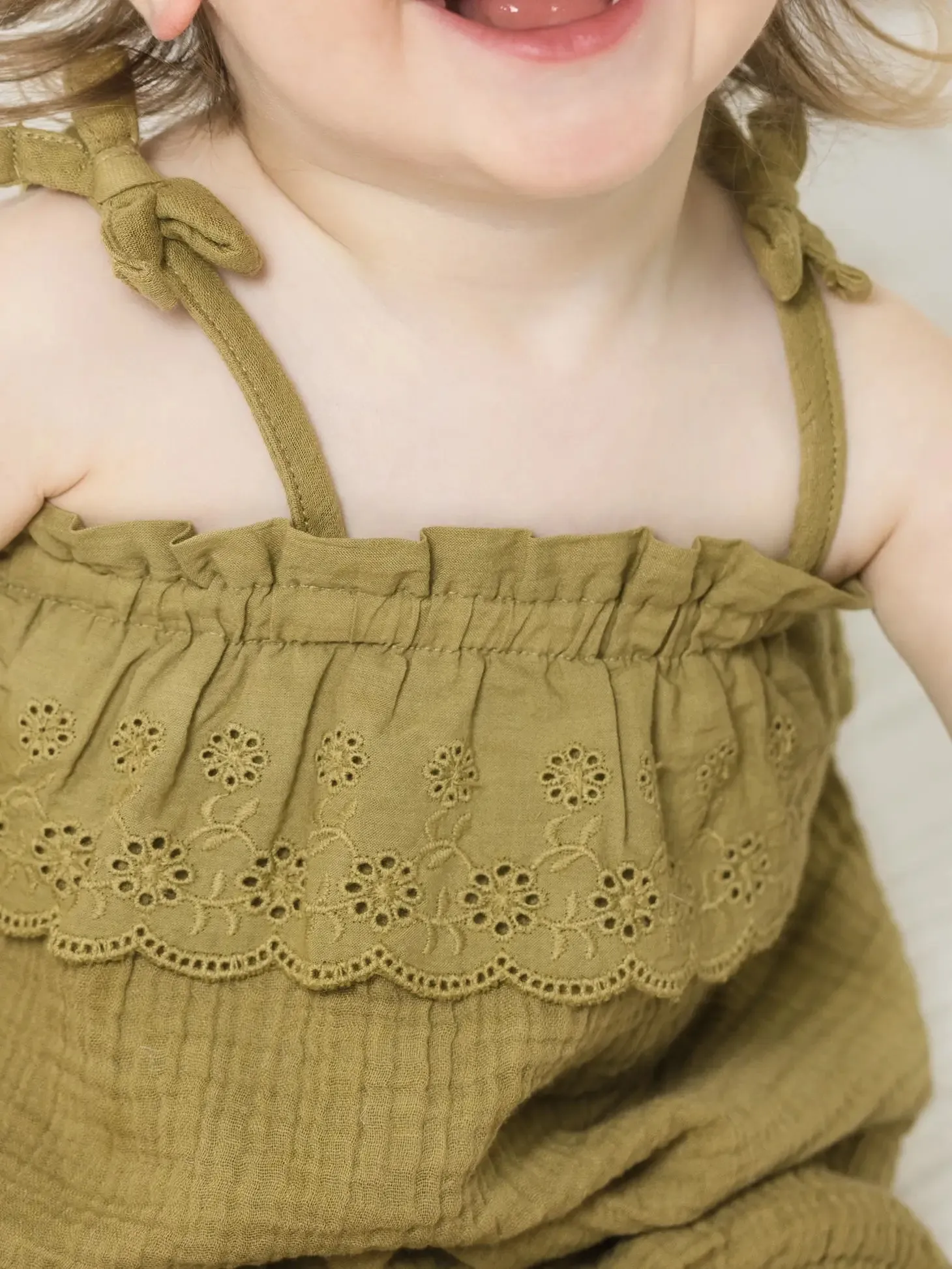 Organic Zuri Muslin Eyelet Tank Set