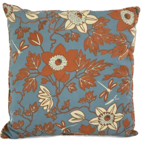 Passion Flower Blue Spice Cushion Cover, 45cm