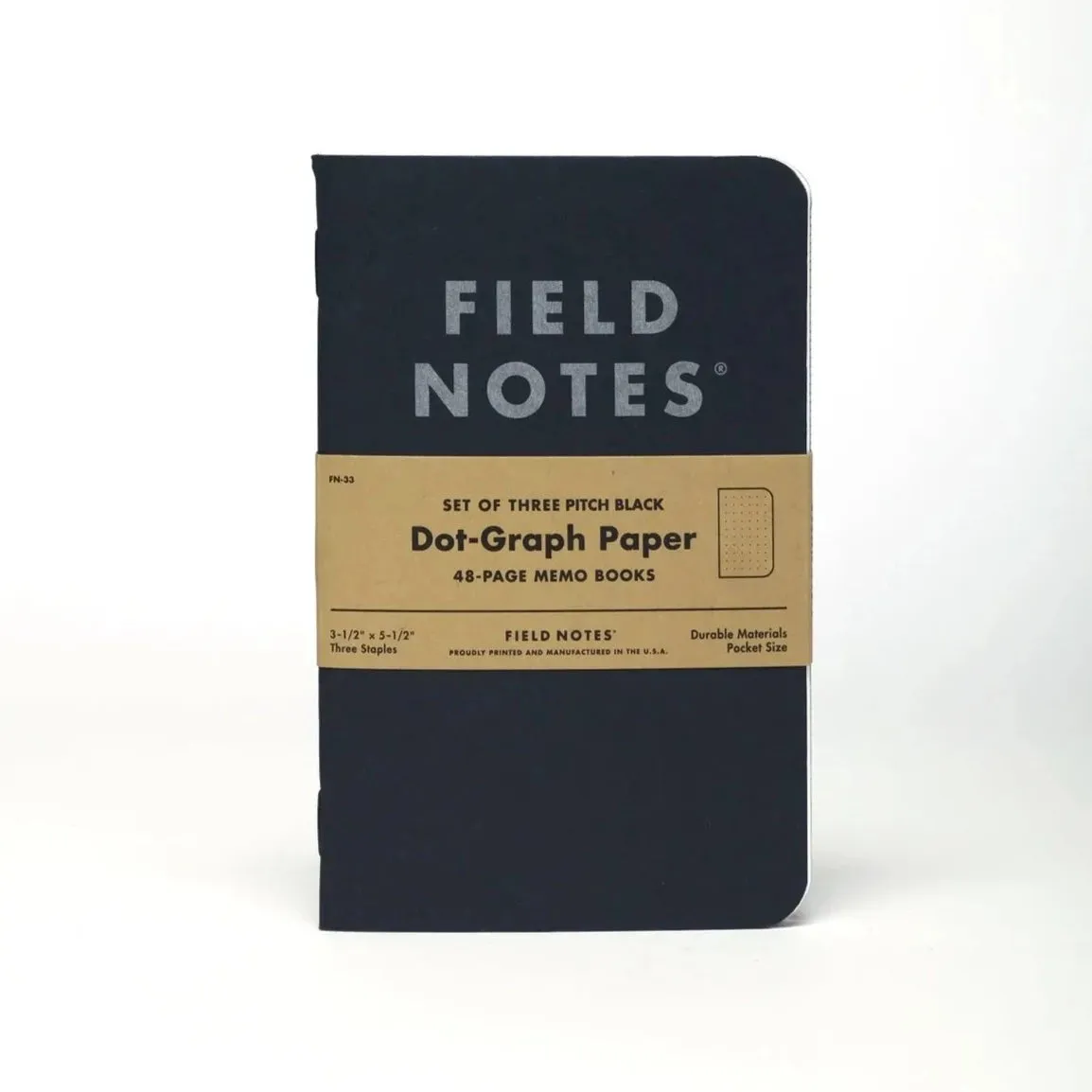 Pitch Black | Dot Graph 3 Pack | Field Notes