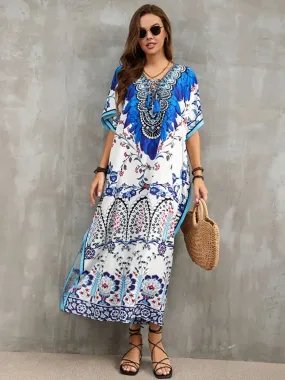 Plus Size Beach Cover Up - Long Summer Kaftan Dress for Women