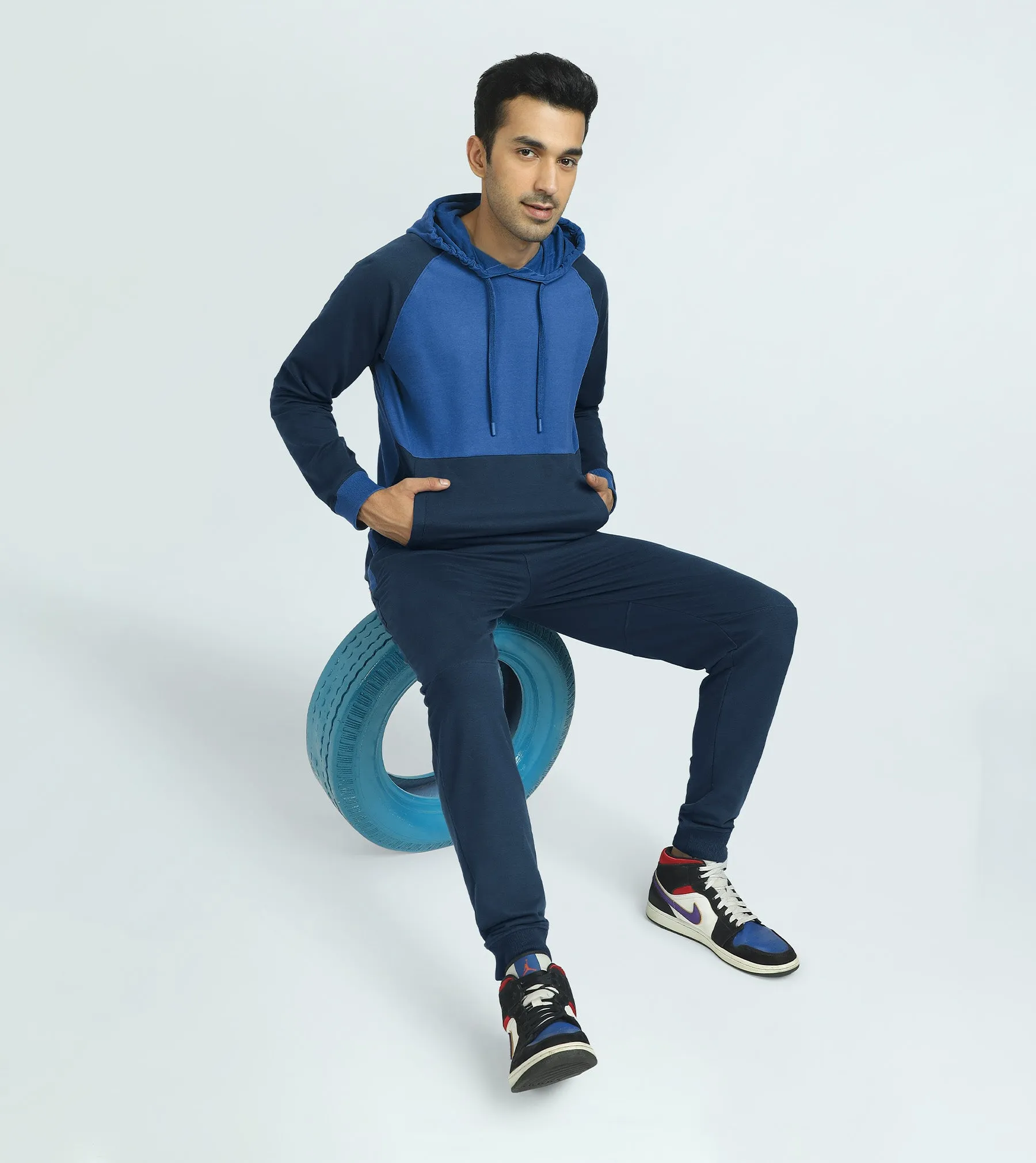 Quest French Terry Cotton Hoodie And Joggers Co-ord Set Atlas Blue