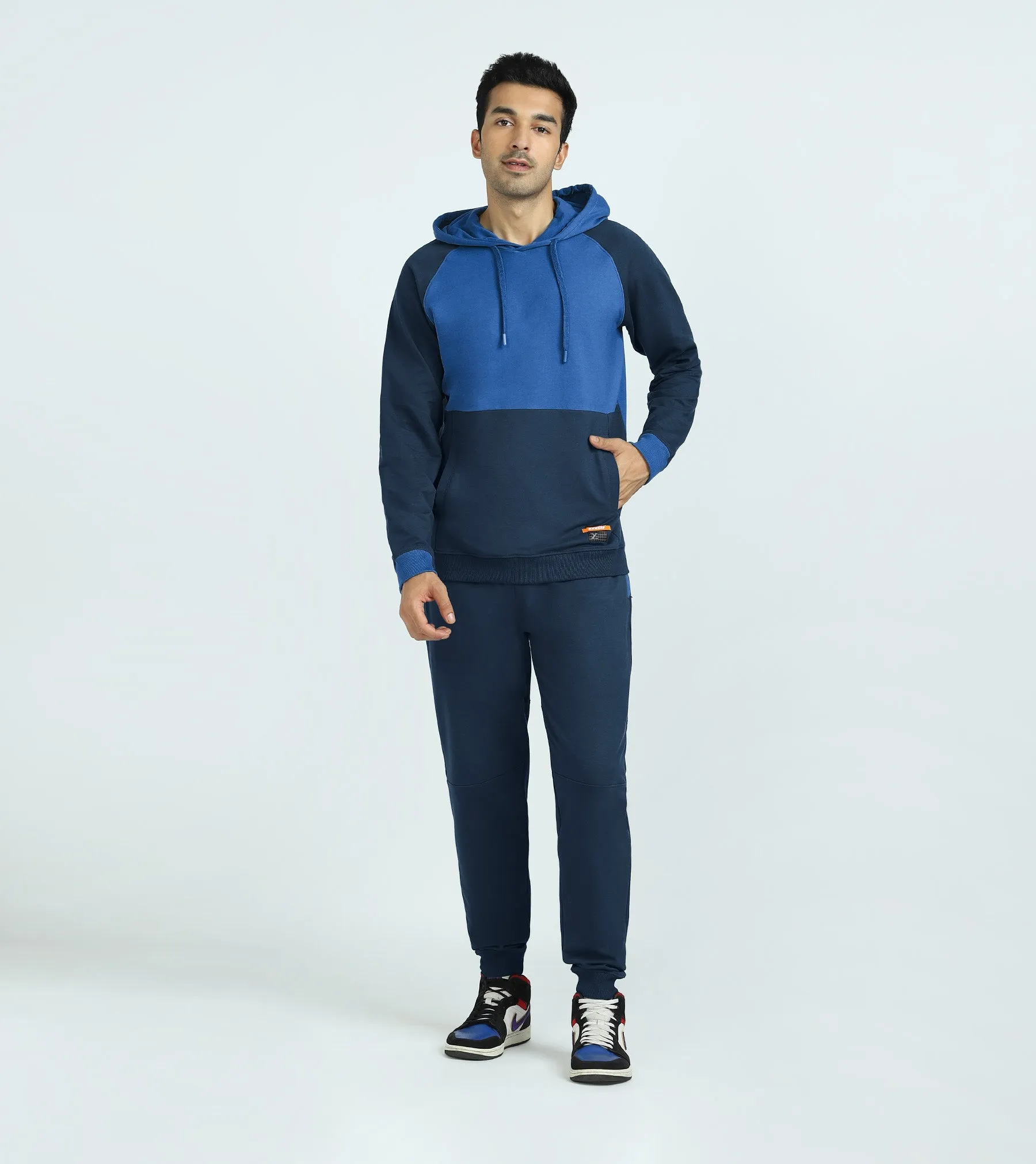 Quest French Terry Cotton Hoodie And Joggers Co-ord Set Atlas Blue