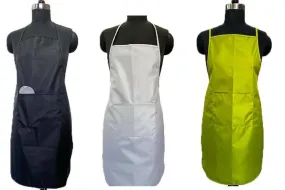 "Lushomes Waterproof Kitchen Apron with Pocket - Durable and Stylish for Adults, Women - Black, Pack of 10 (22 x 32)"