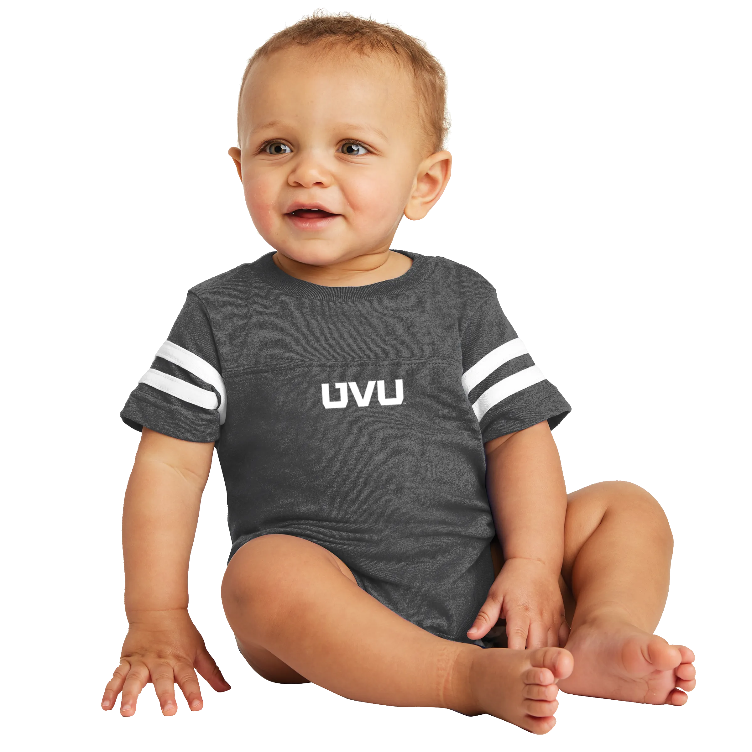 Rabbit Skins Infant Football Fine Jersey Bodysuit- UVU Mono