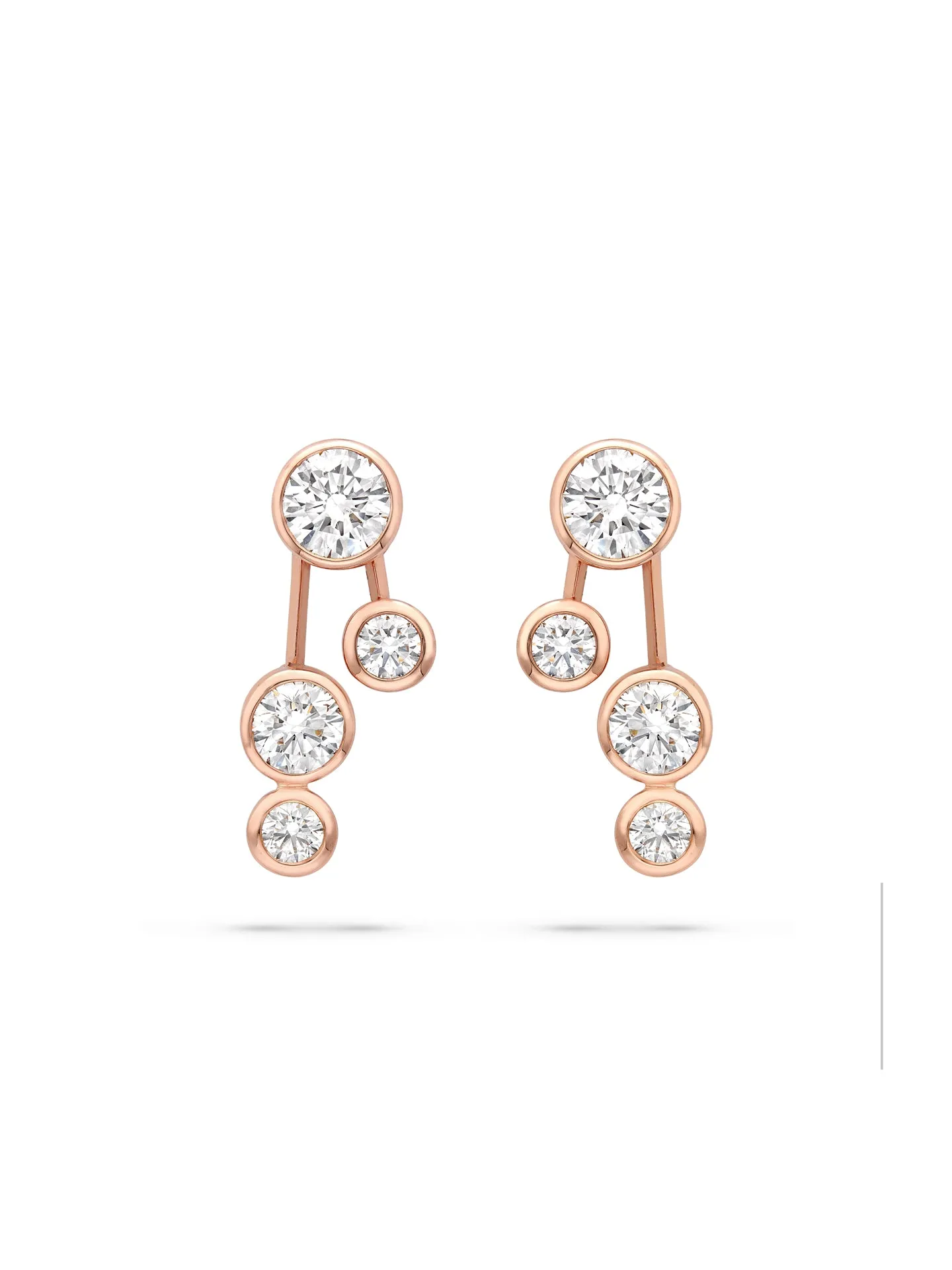 Raindance Large Detachable Double Drop Rose Gold Earrings