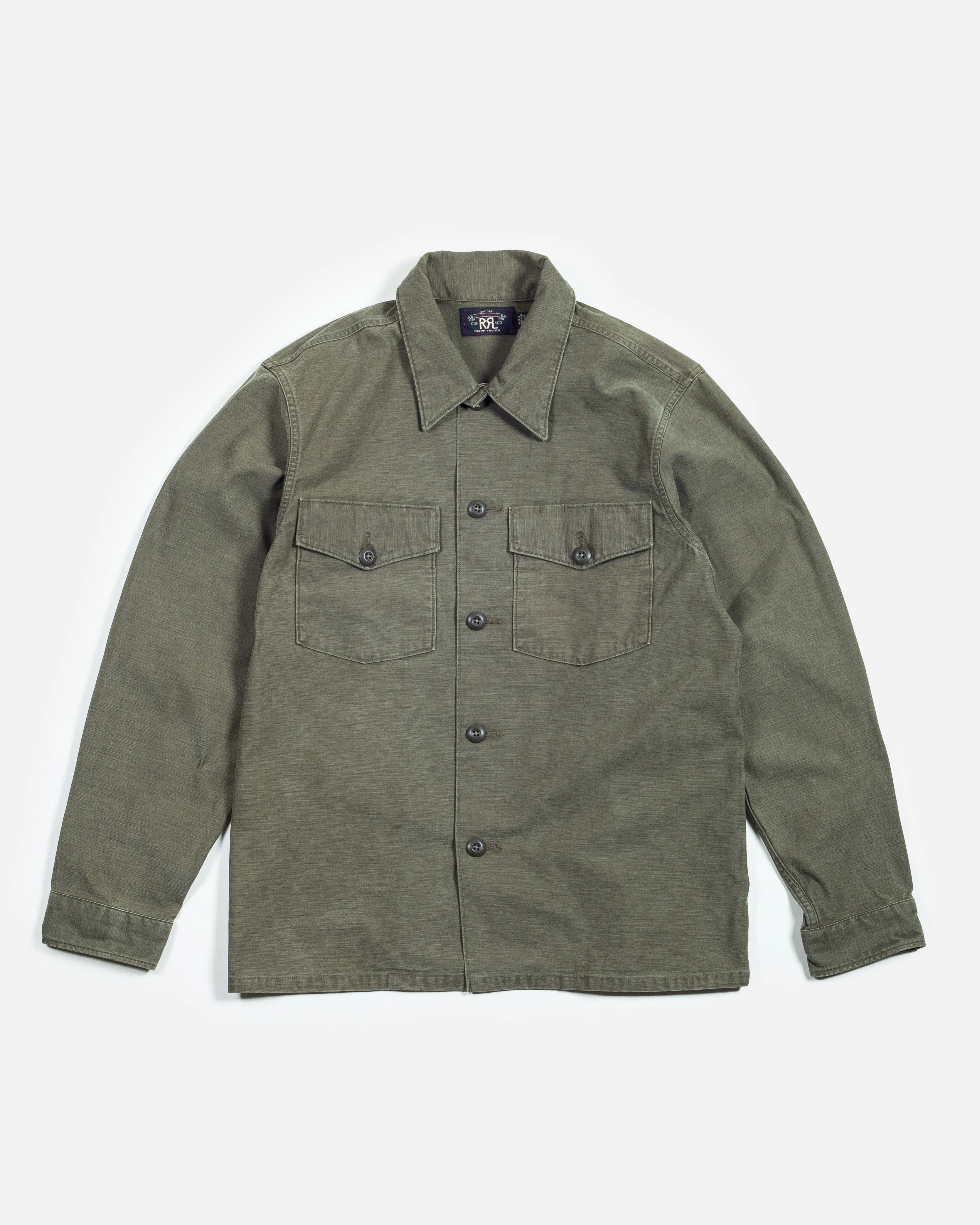 REGIMENT HERRINGBONE SPORTS SHIRT - OLIVE