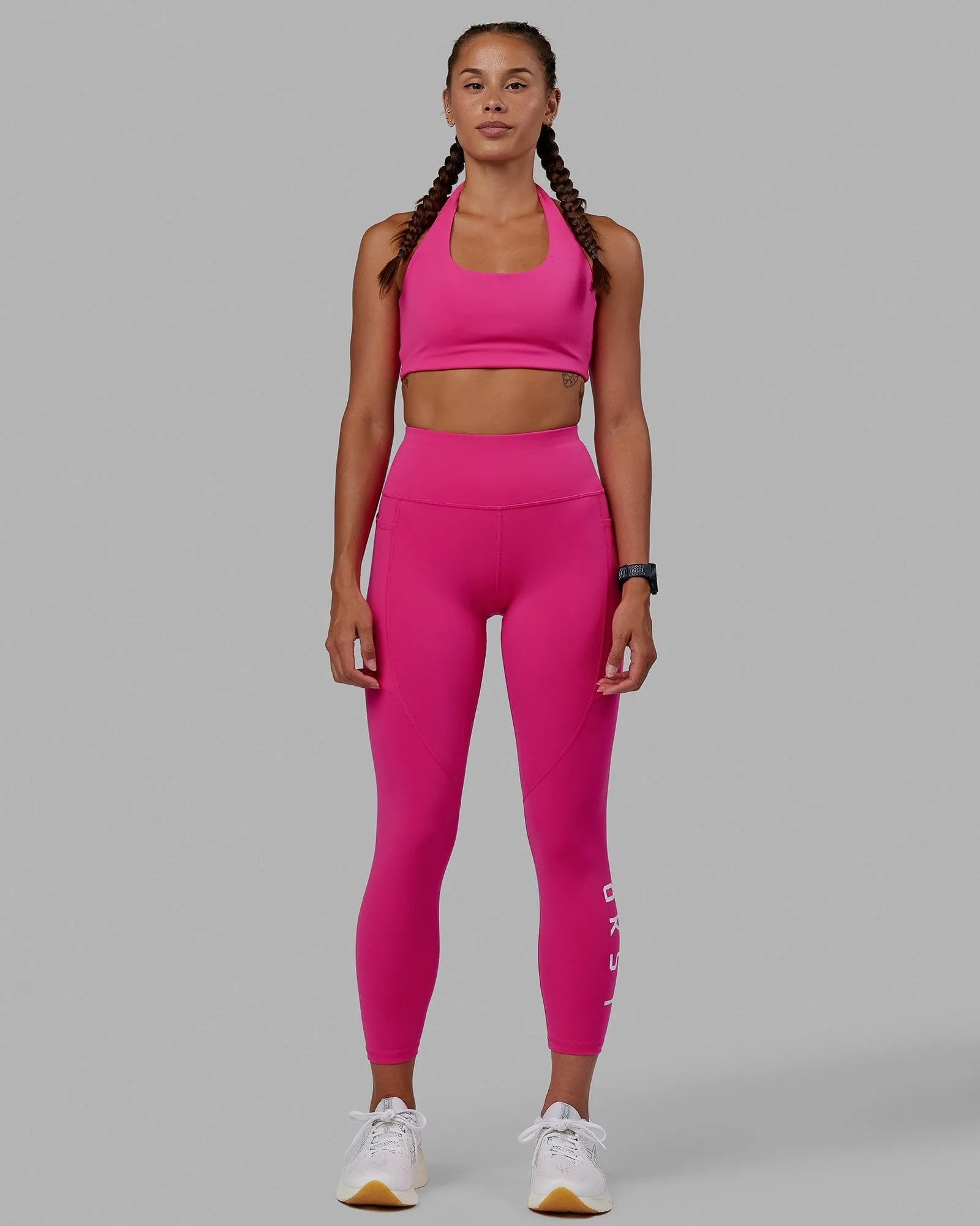 Rep 7/8 Length Leggings - Ultra Pink-White