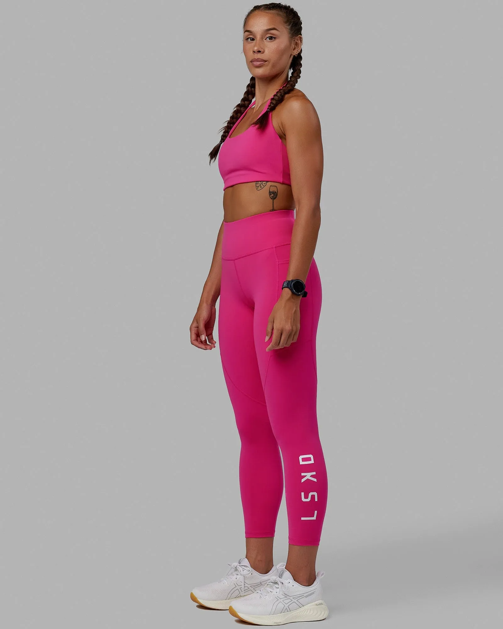 Rep 7/8 Length Leggings - Ultra Pink-White