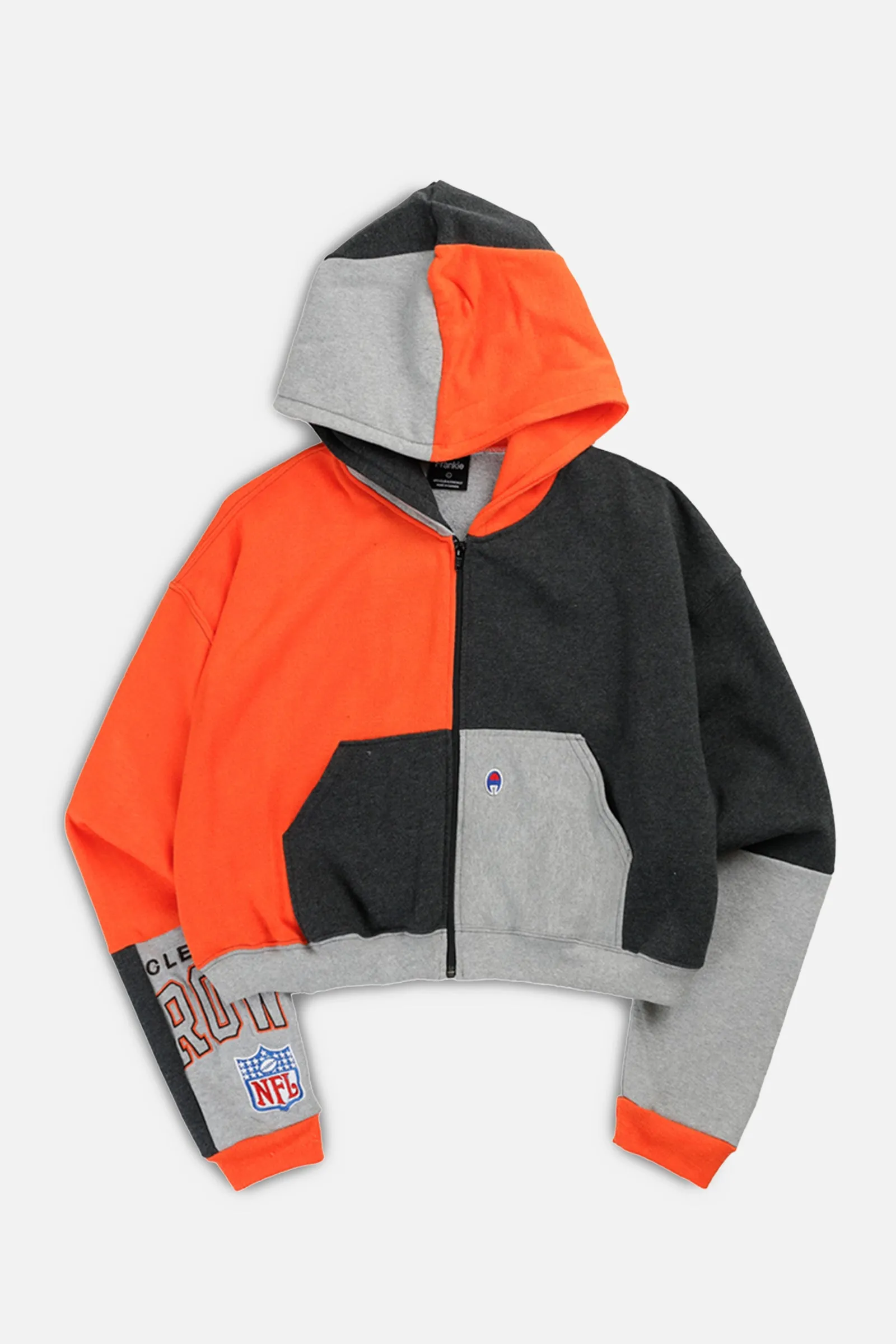 Rework Cleveland Browns NFL Crop Zip Hoodie - L