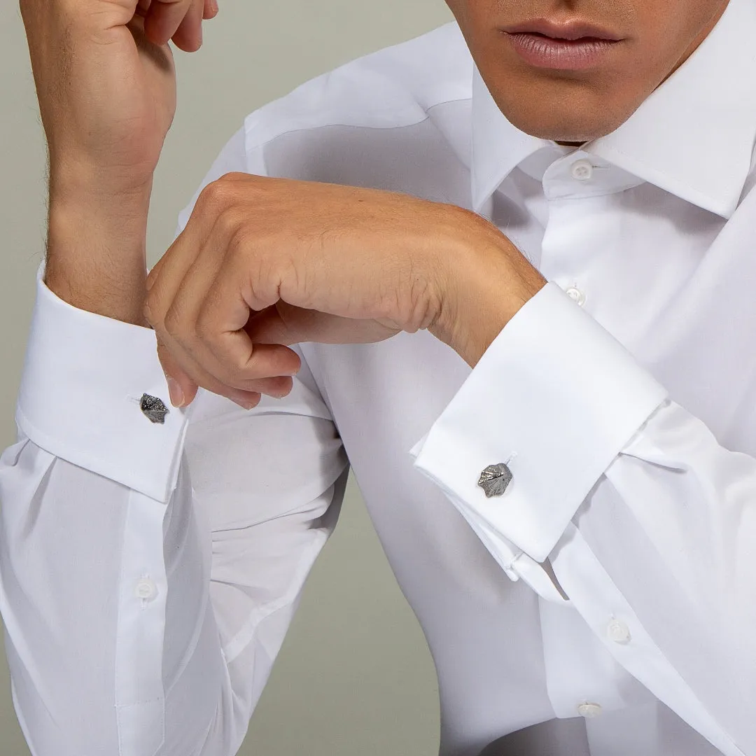 Rock Limpet – cufflinks - silver 925 - dark rhodium