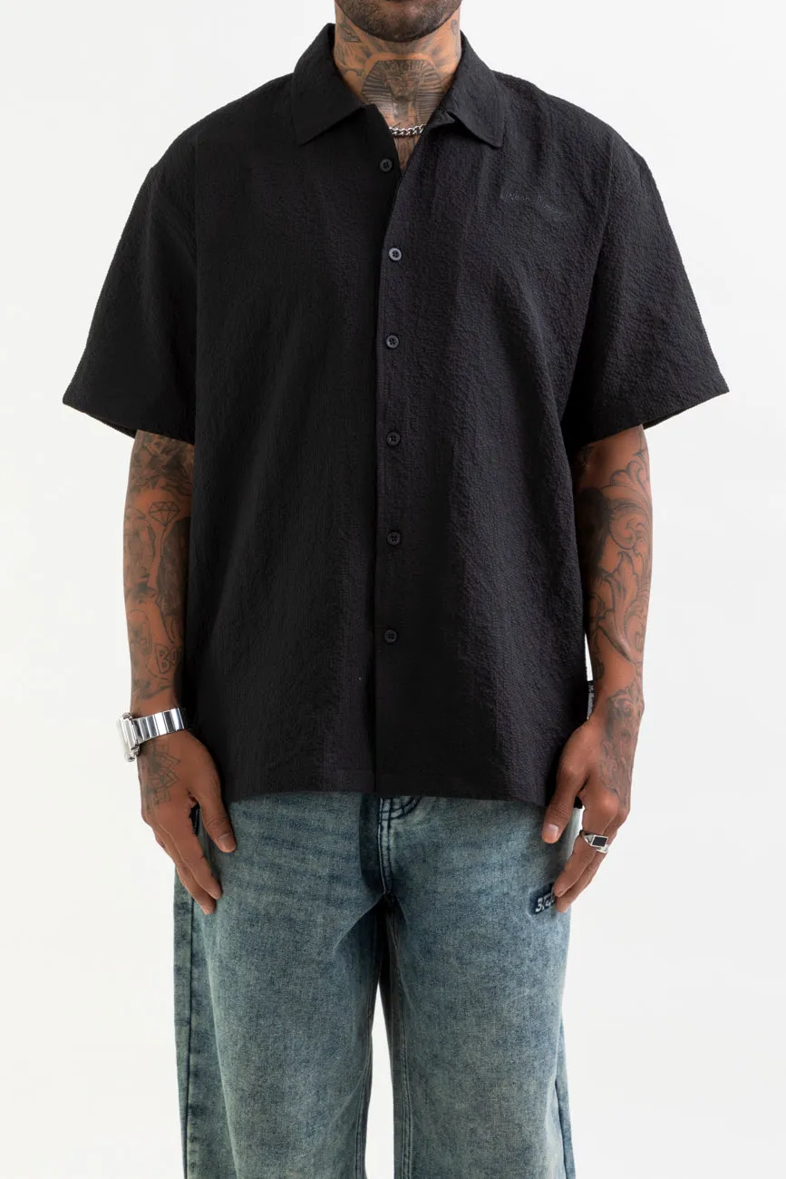 Seersucker Resort Shirt // Black