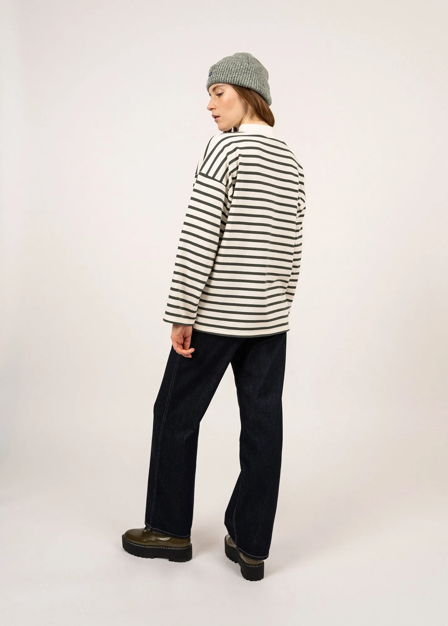 Seine oversize sailor striped shirt - SAINT JAMES 48N1W (ECUME/VEGETAL)