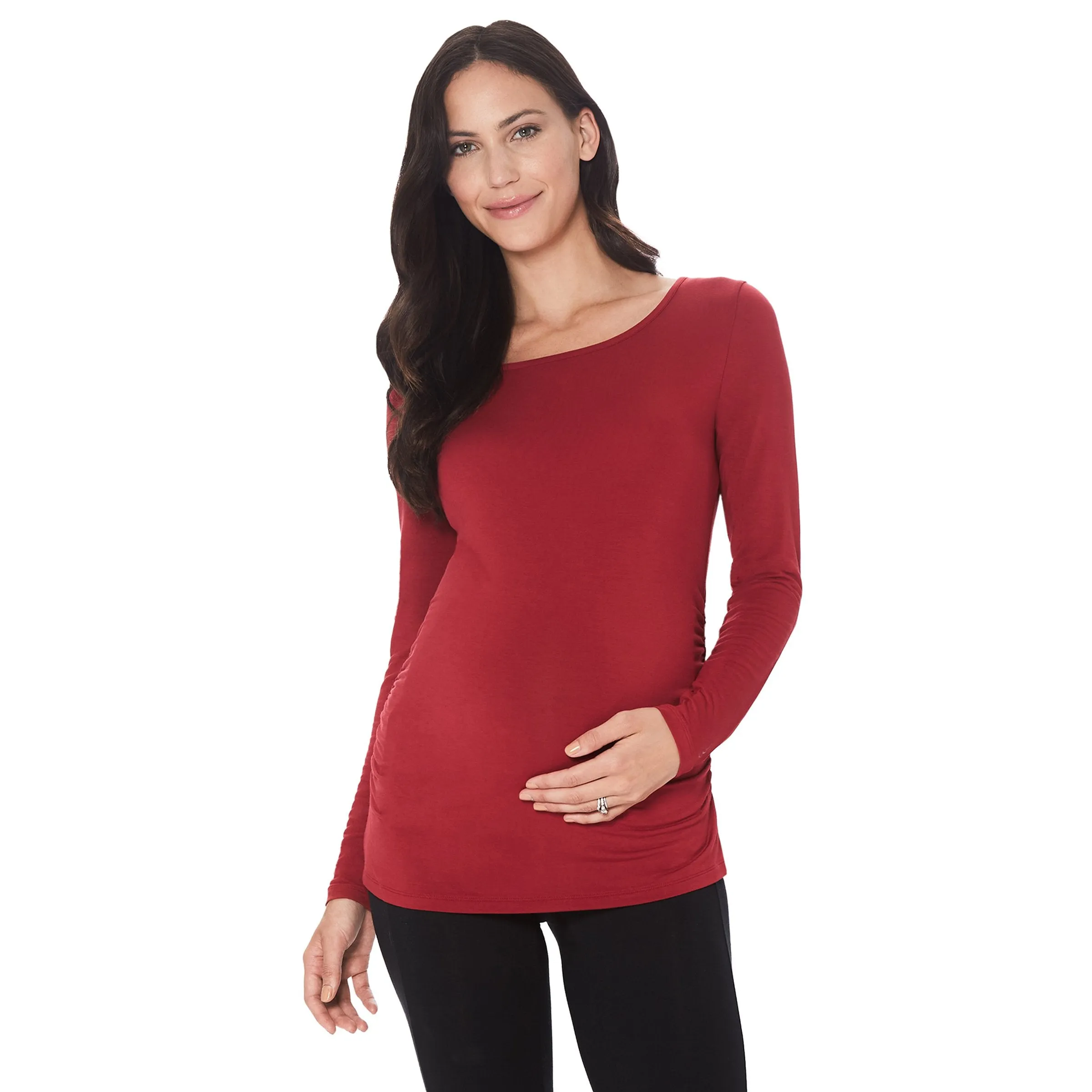 Softwear With Stretch Maternity Ballet Neck Top