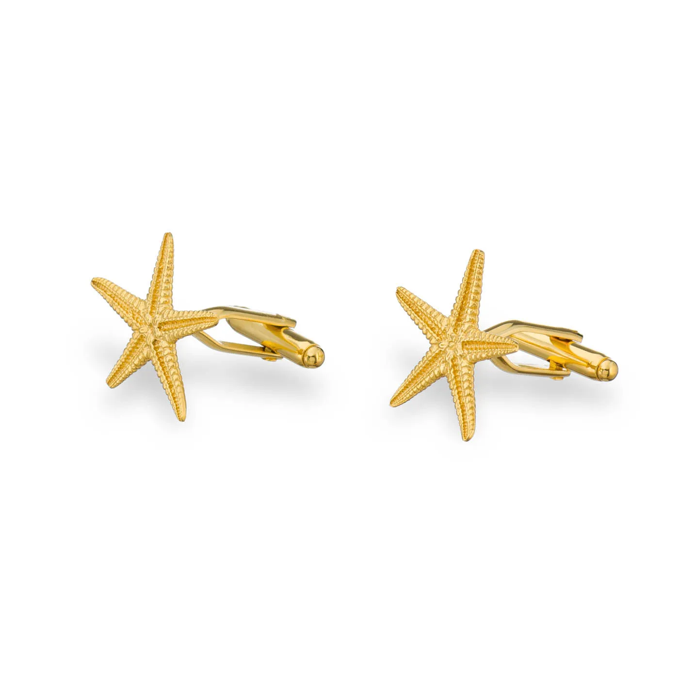 Starfish – cufflinks - silver 925 – gold plated