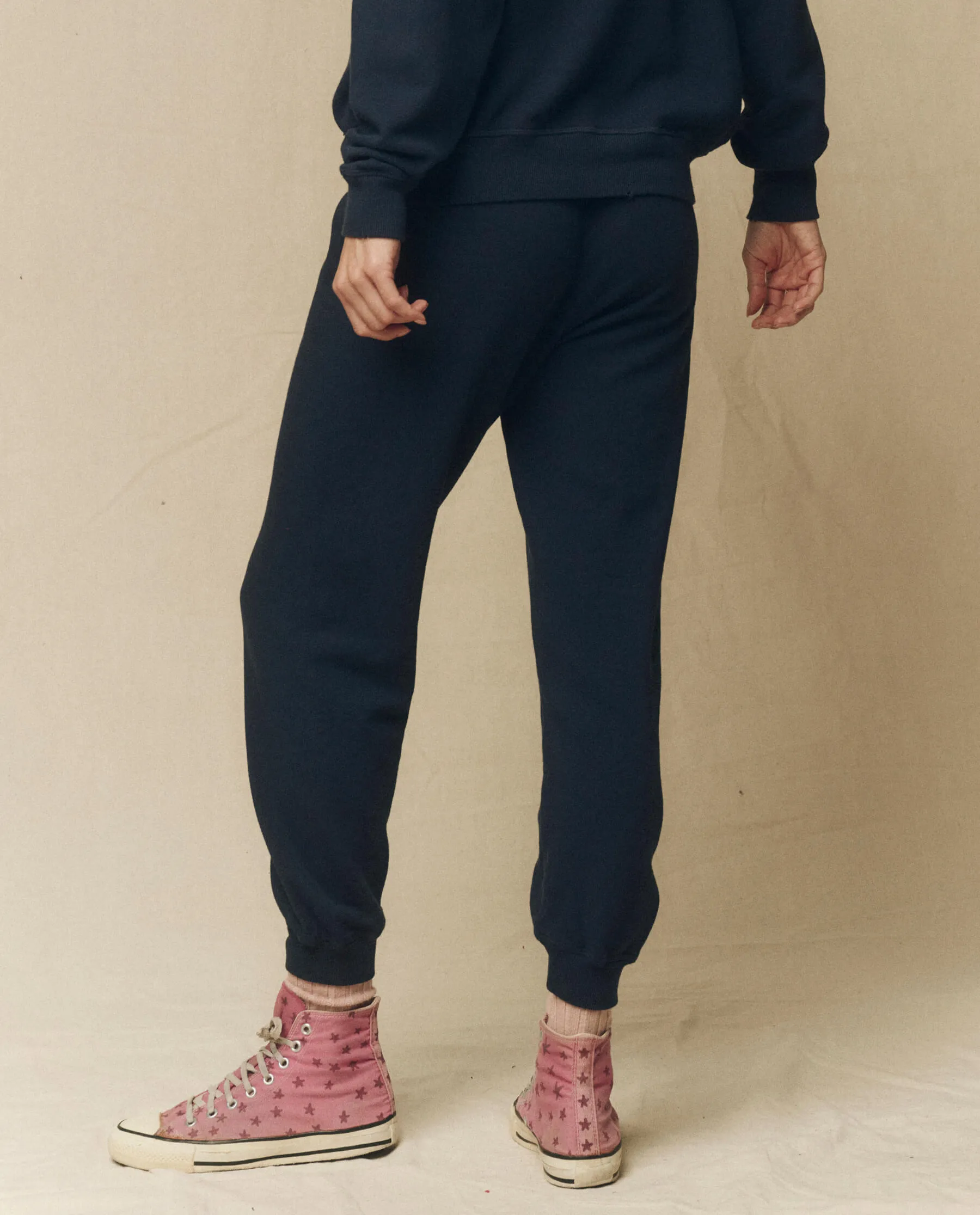 The Cropped Sweatpant. Solid -- True Navy