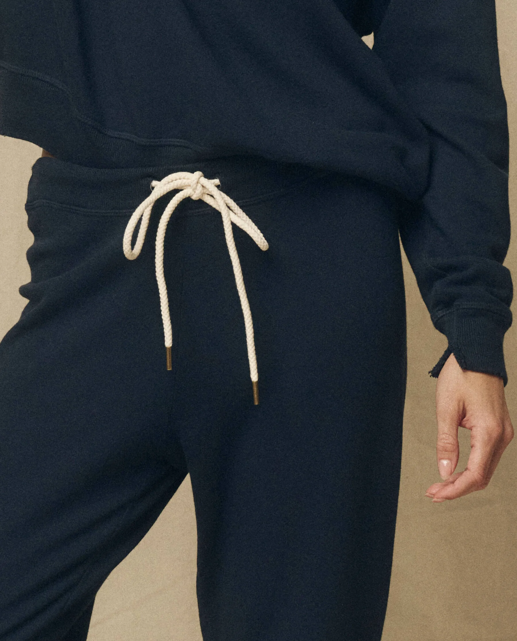 The Cropped Sweatpant. Solid -- True Navy