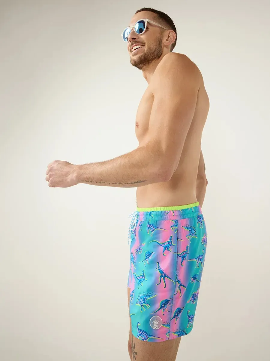 The Dino Delights 5.5" (Magic Print Classic Swim Trunk)