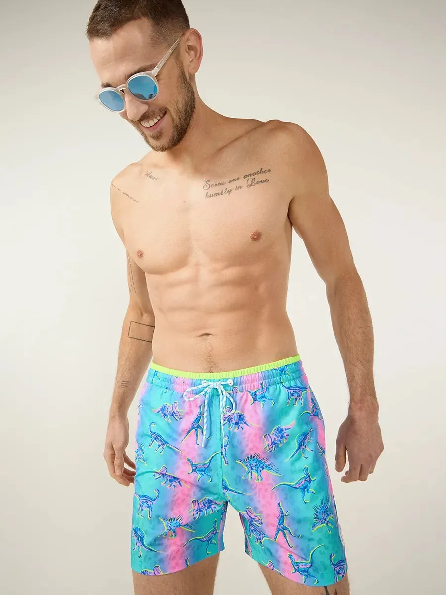 The Dino Delights 5.5" (Magic Print Classic Swim Trunk)