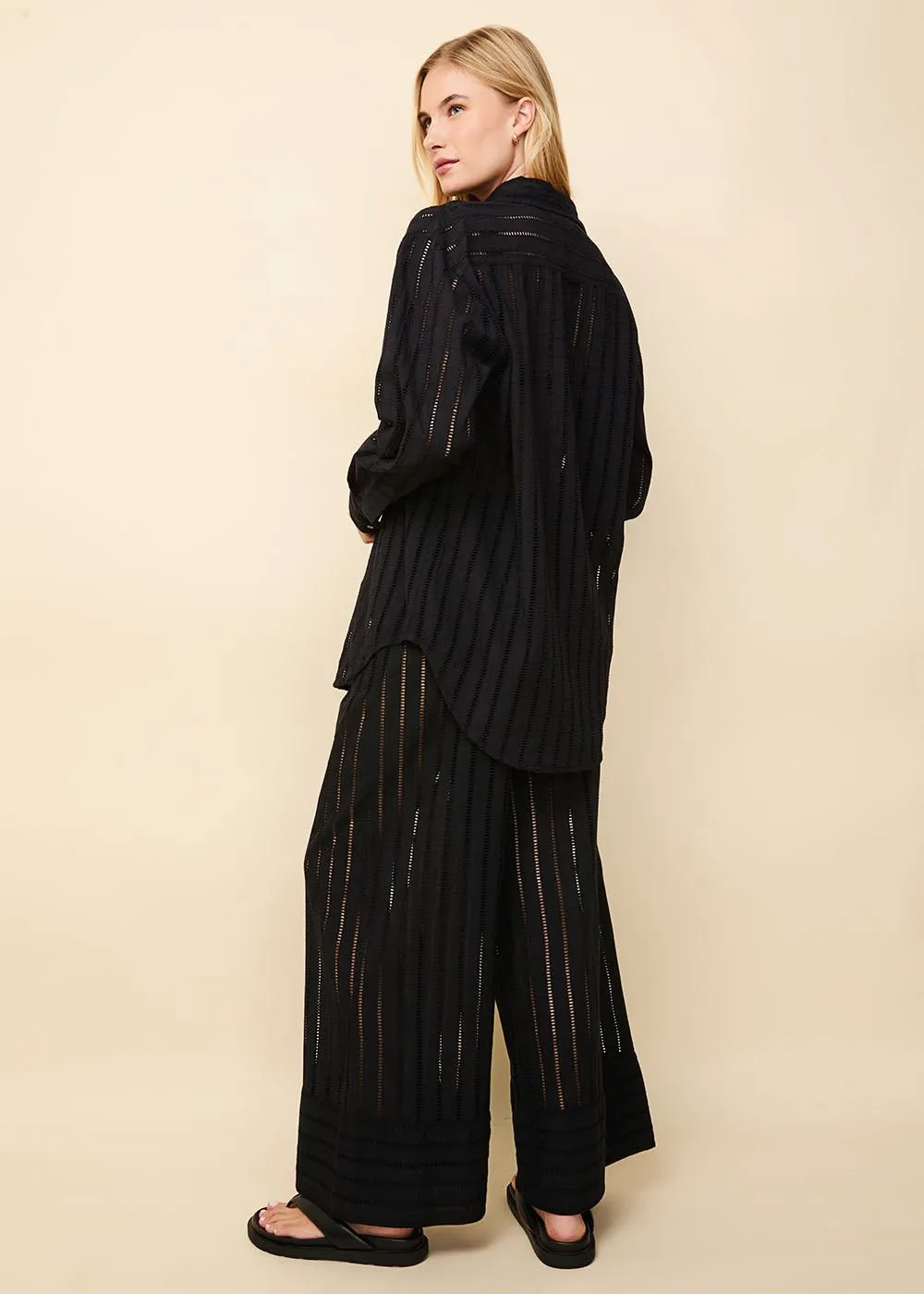 The Rentissa Striped Eyelet Pant