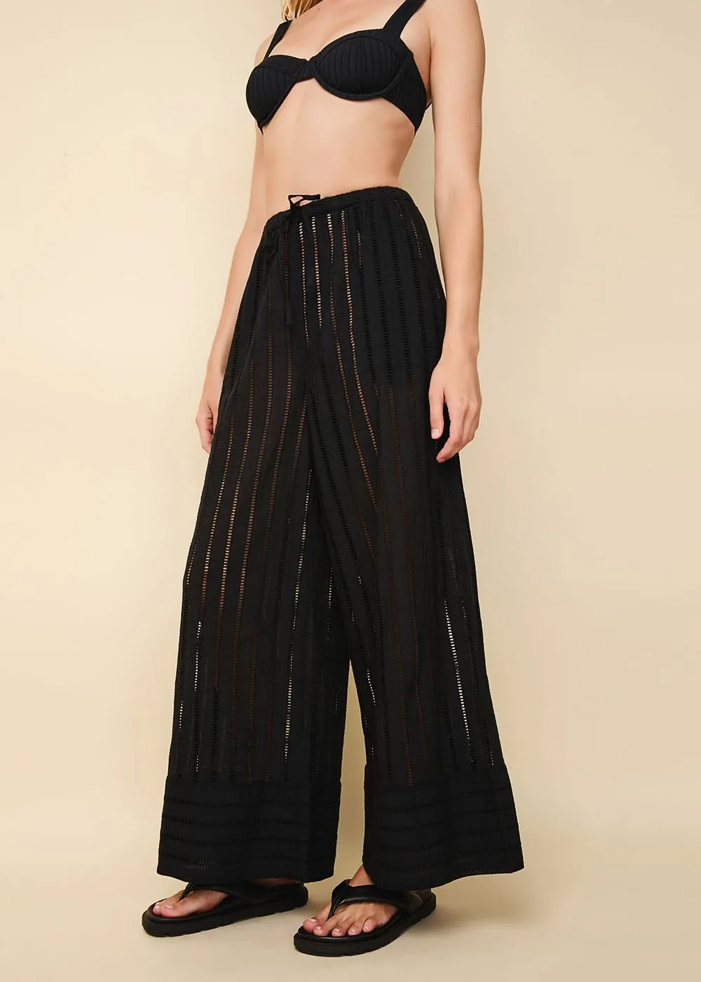 The Rentissa Striped Eyelet Pant