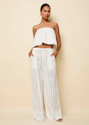 The Rentissa Striped Eyelet Pant