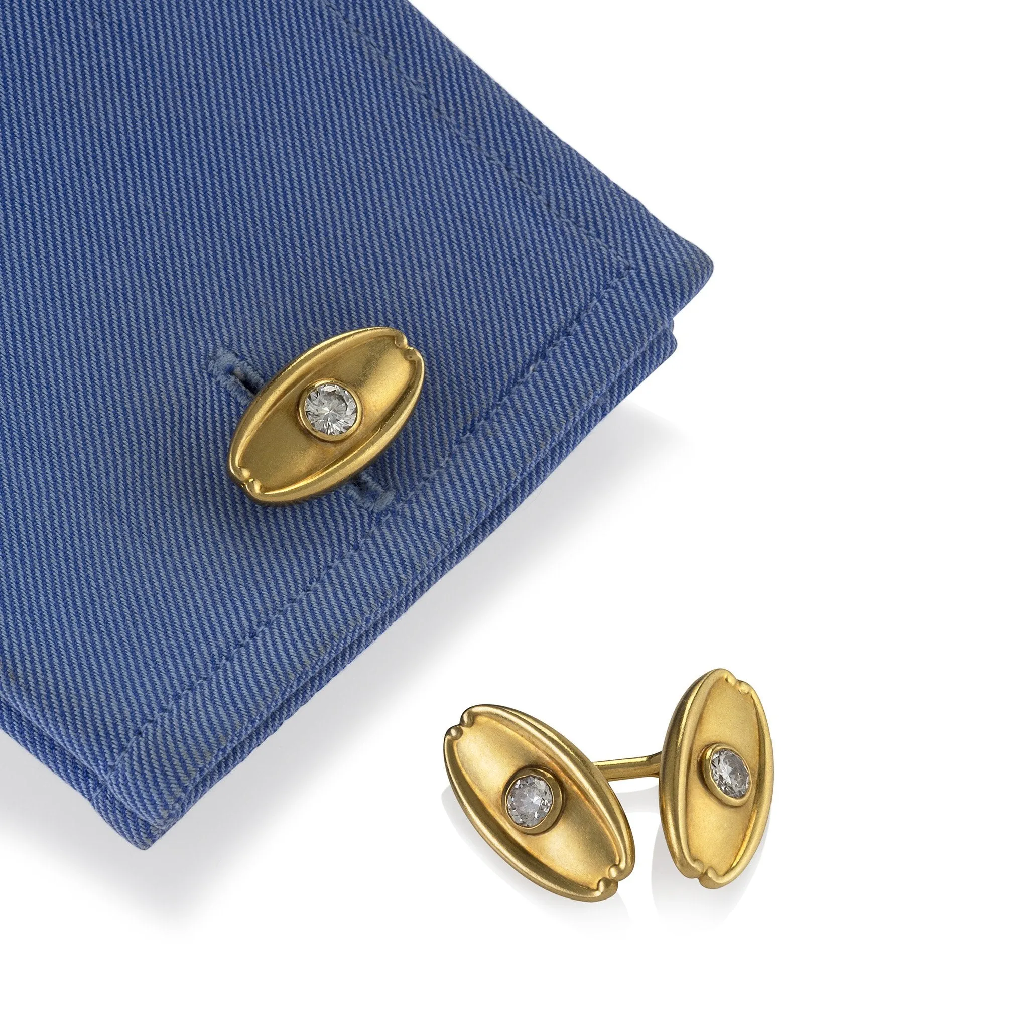 Tiffany & Co. Gold and Diamond Cuff Links