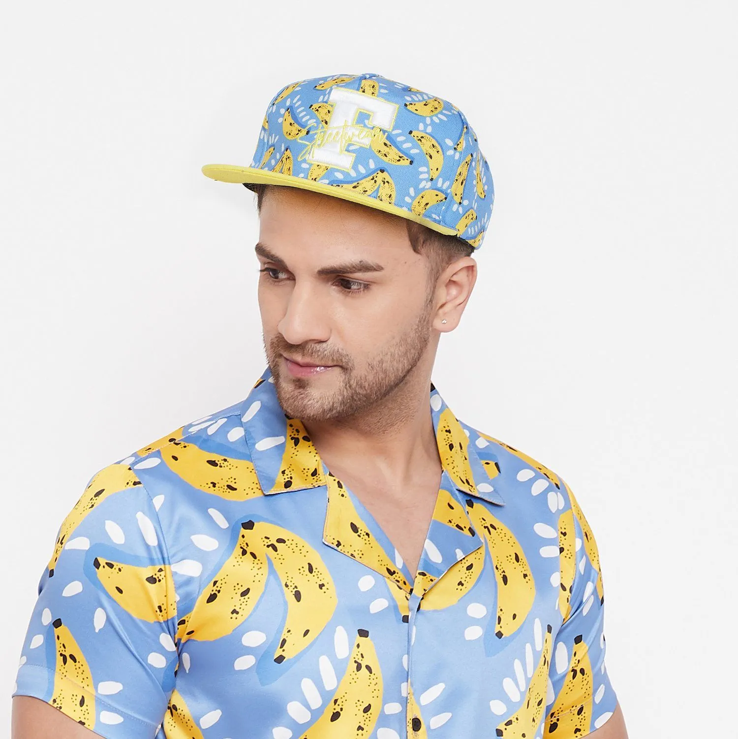 Tropical Banana Embroidered Snapback Cap