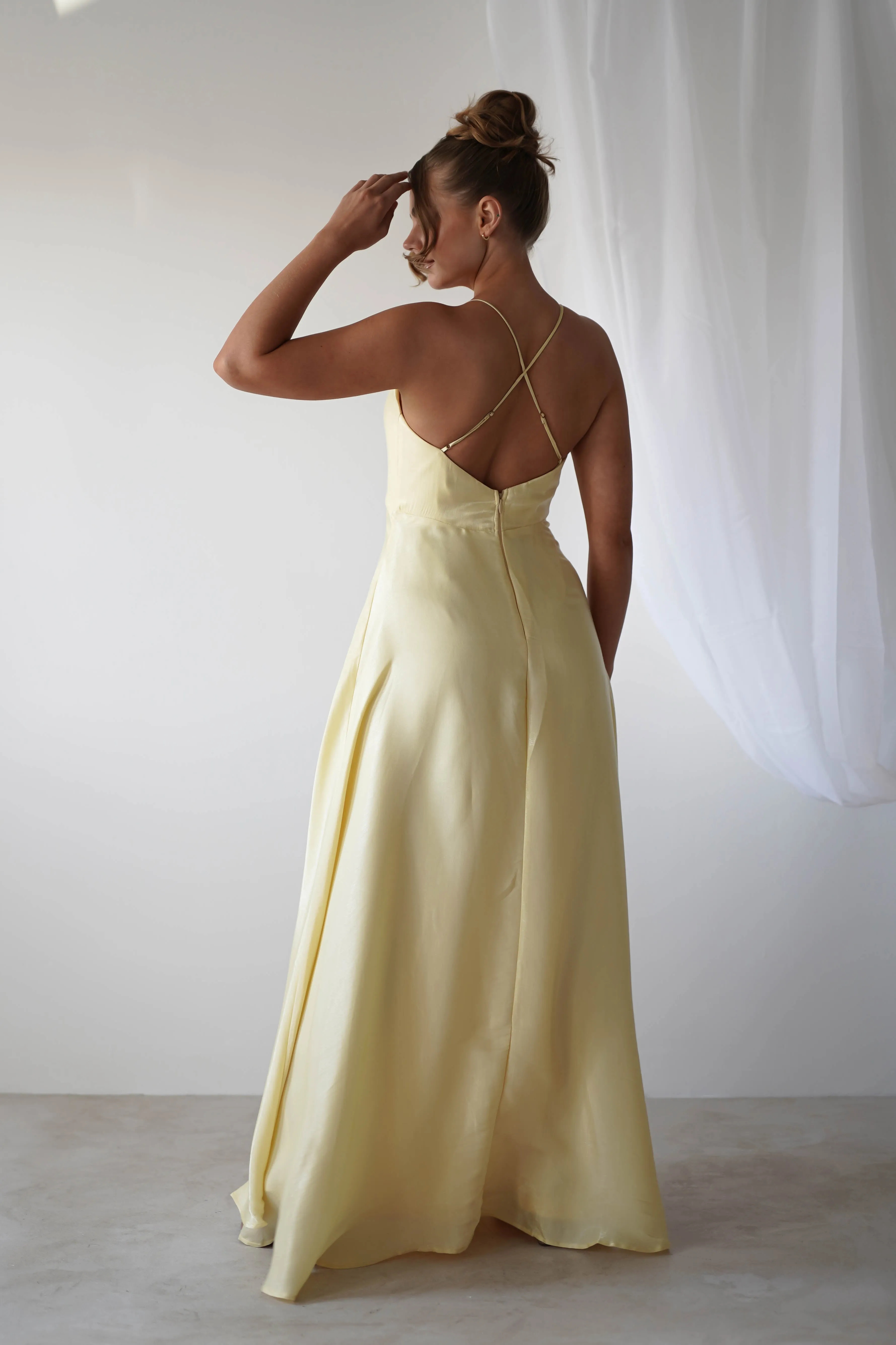 Tully Criss Cross Maxi Dress | Soft Yellow