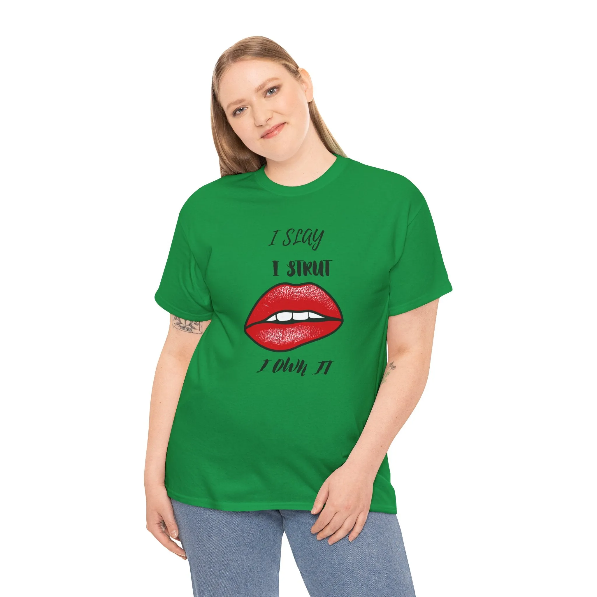 Unisex Heavy Cotton Tee-I Slay, I Strut, I Own It!