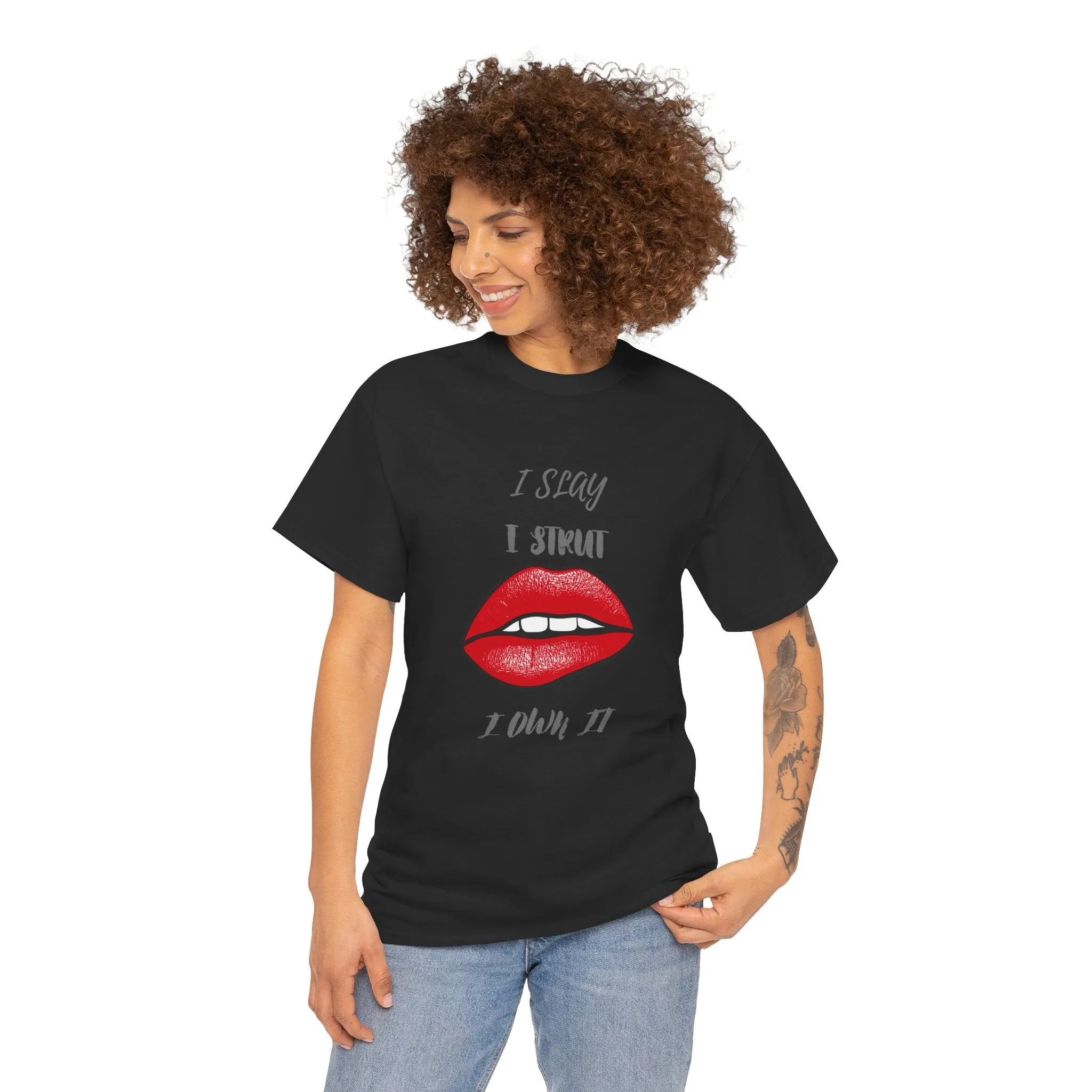 Unisex Heavy Cotton Tee-I Slay, I Strut, I Own It!