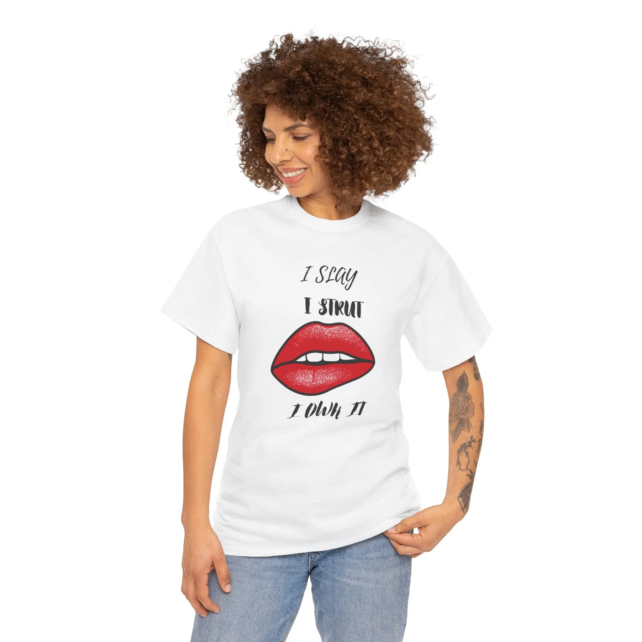 Unisex Heavy Cotton Tee-I Slay, I Strut, I Own It!