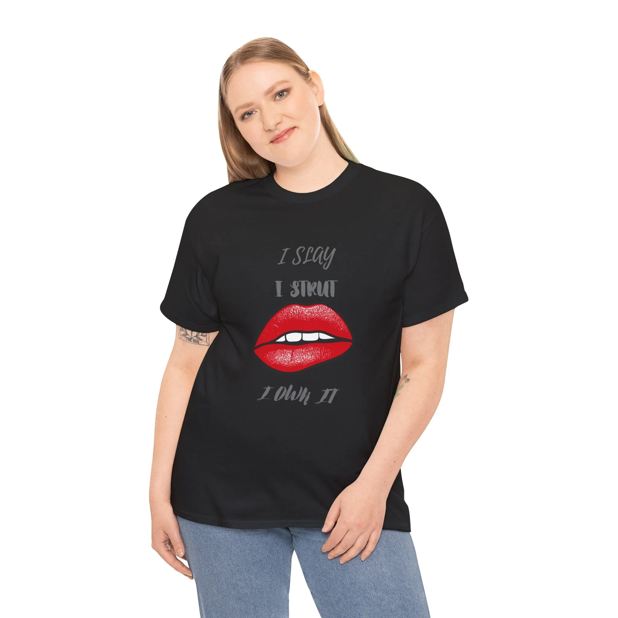 Unisex Heavy Cotton Tee-I Slay, I Strut, I Own It!