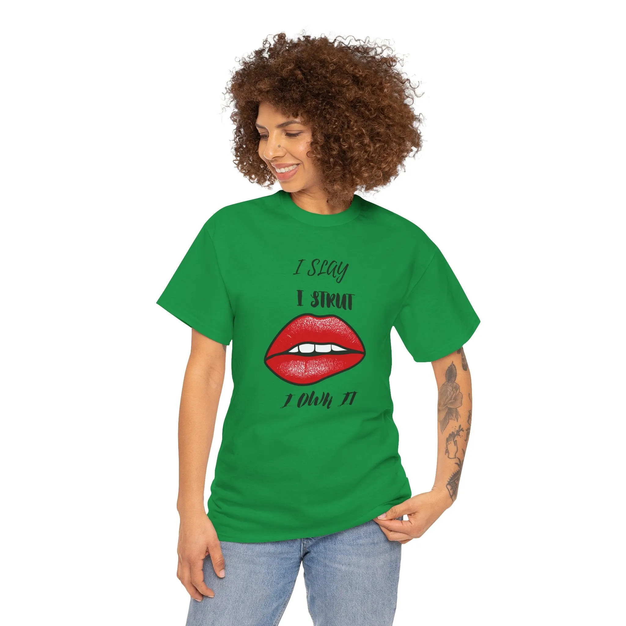 Unisex Heavy Cotton Tee-I Slay, I Strut, I Own It!