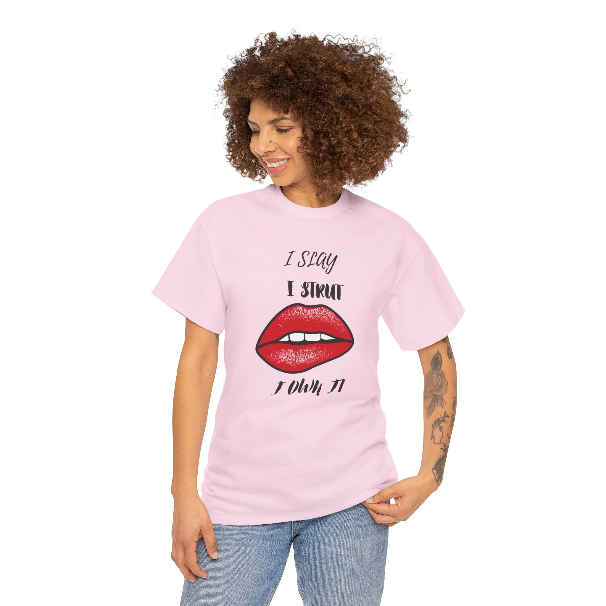 Unisex Heavy Cotton Tee-I Slay, I Strut, I Own It!