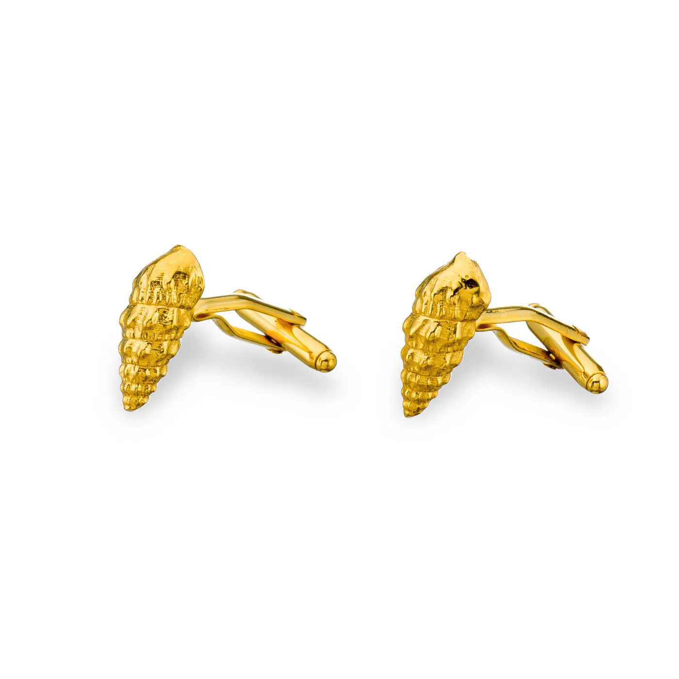 Wild seashell – cufflinks - silver 925 - gold plated