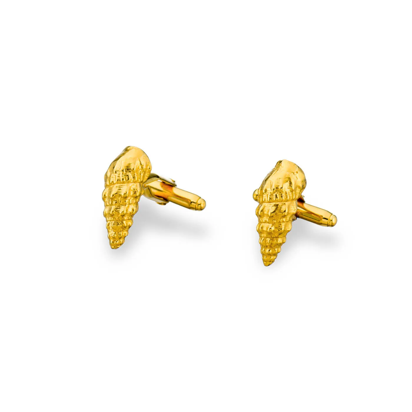 Wild seashell – cufflinks - silver 925 - gold plated