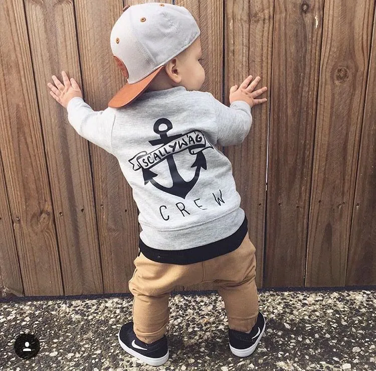 Winter Clothes Set Toddler Kids Baby Boy Clothes T-shirt Hoodie Tops Long Pants Outfits Set 2pcs