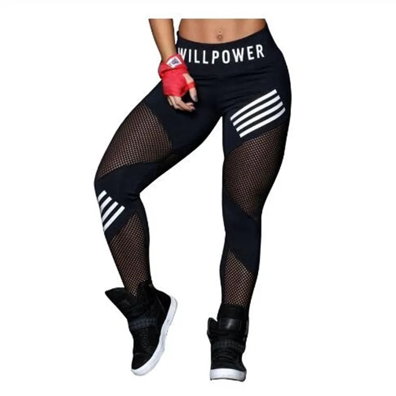 Women Leggings High Waist Mesh Patchwork Sports Leggings