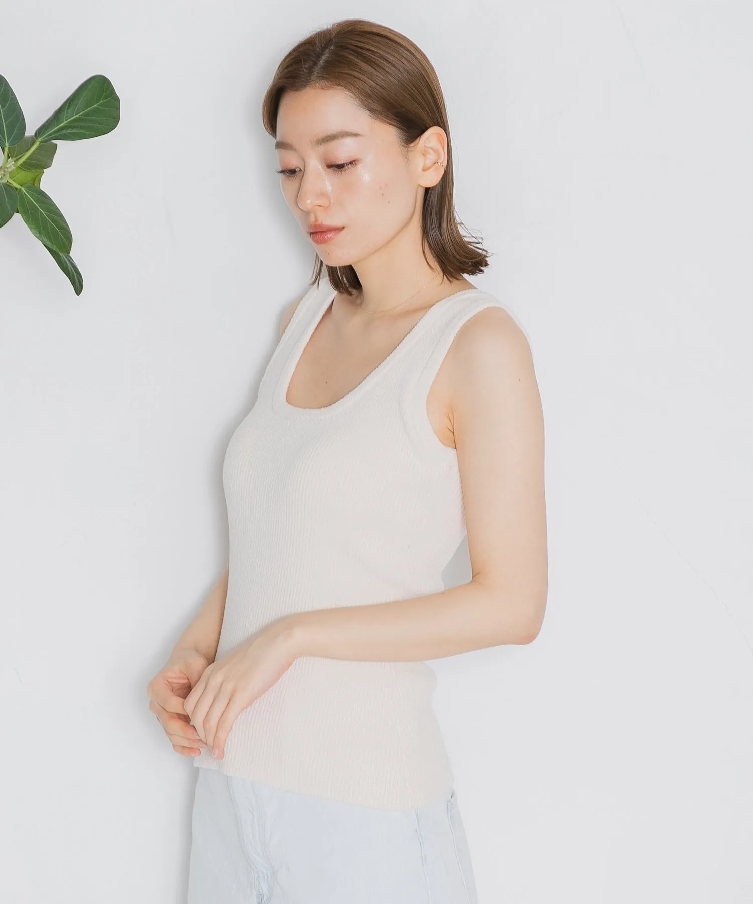 【WOMEN】nestwell PARAKEET - RIB KNIT CAMI TOP -