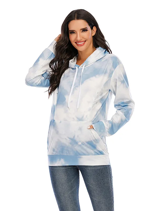 Women's Maternity Tie Dye Overhead Hoodie